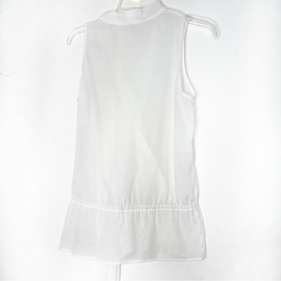 Michael Kors Surplice Wrap Sleeveless Tie Waist Blouse White Small - Picture 5 of 5